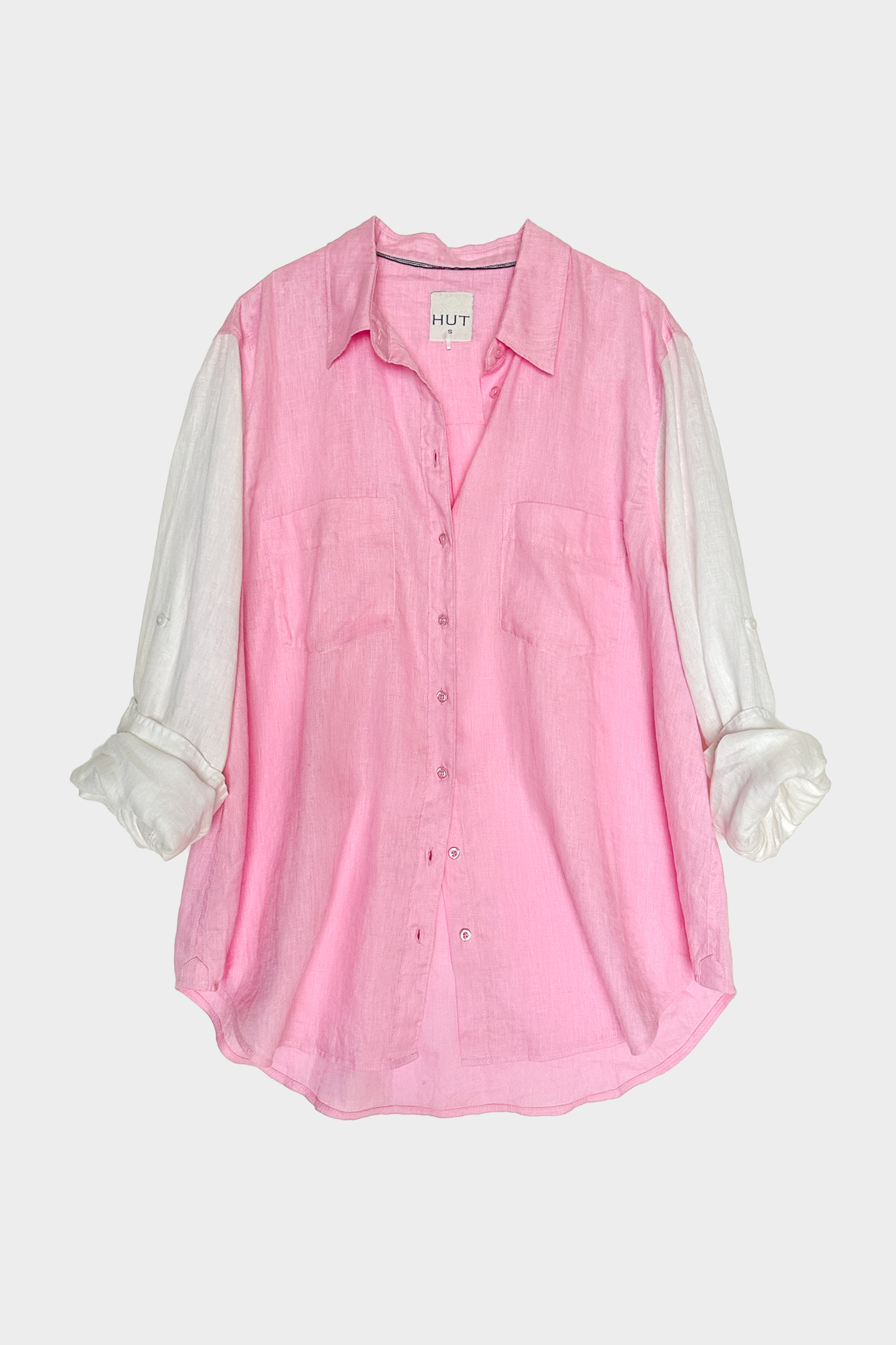 Pink-A-Boo Boyfriend Linen Shirt