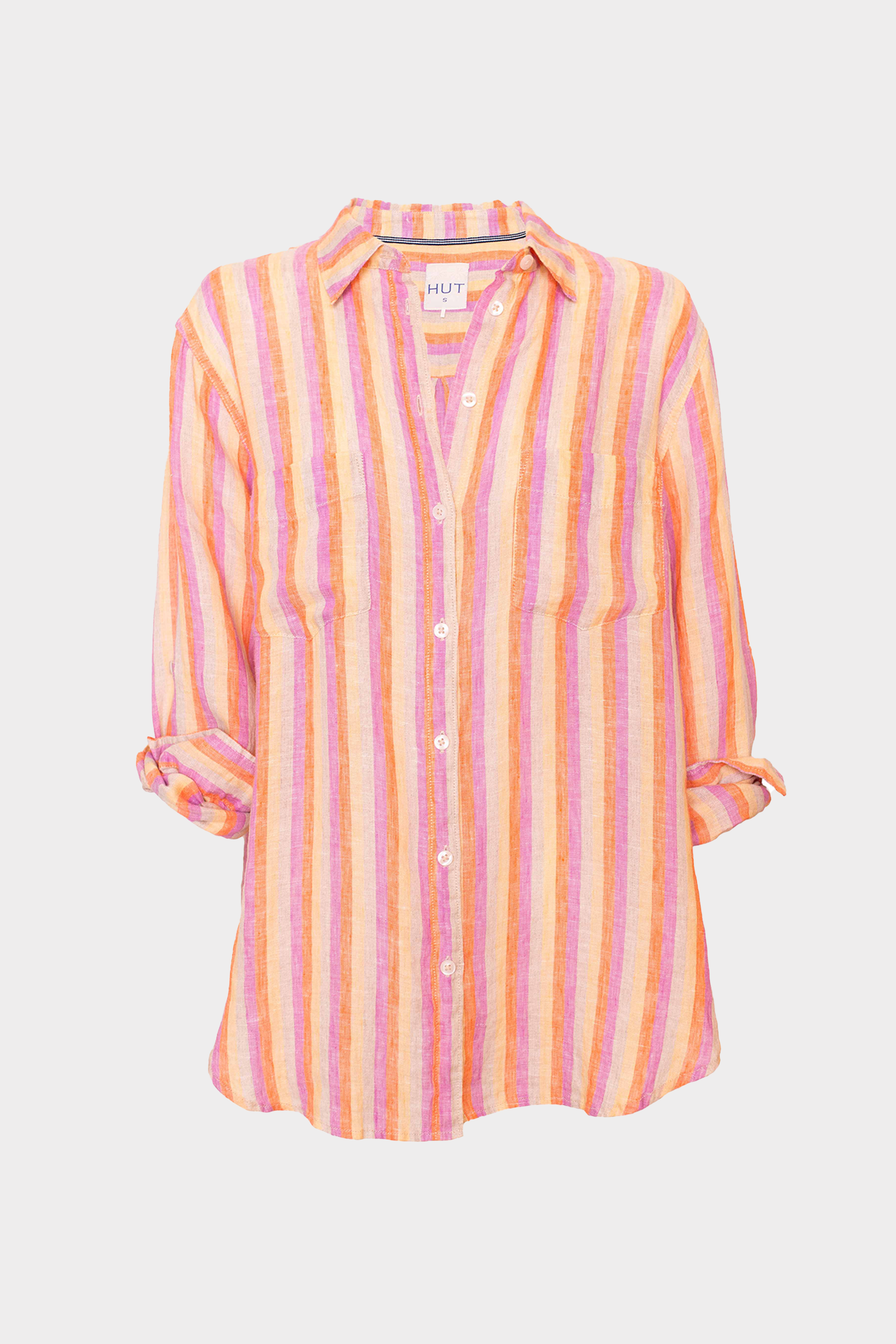 Groove Stripe Boyfriend Linen Shirt