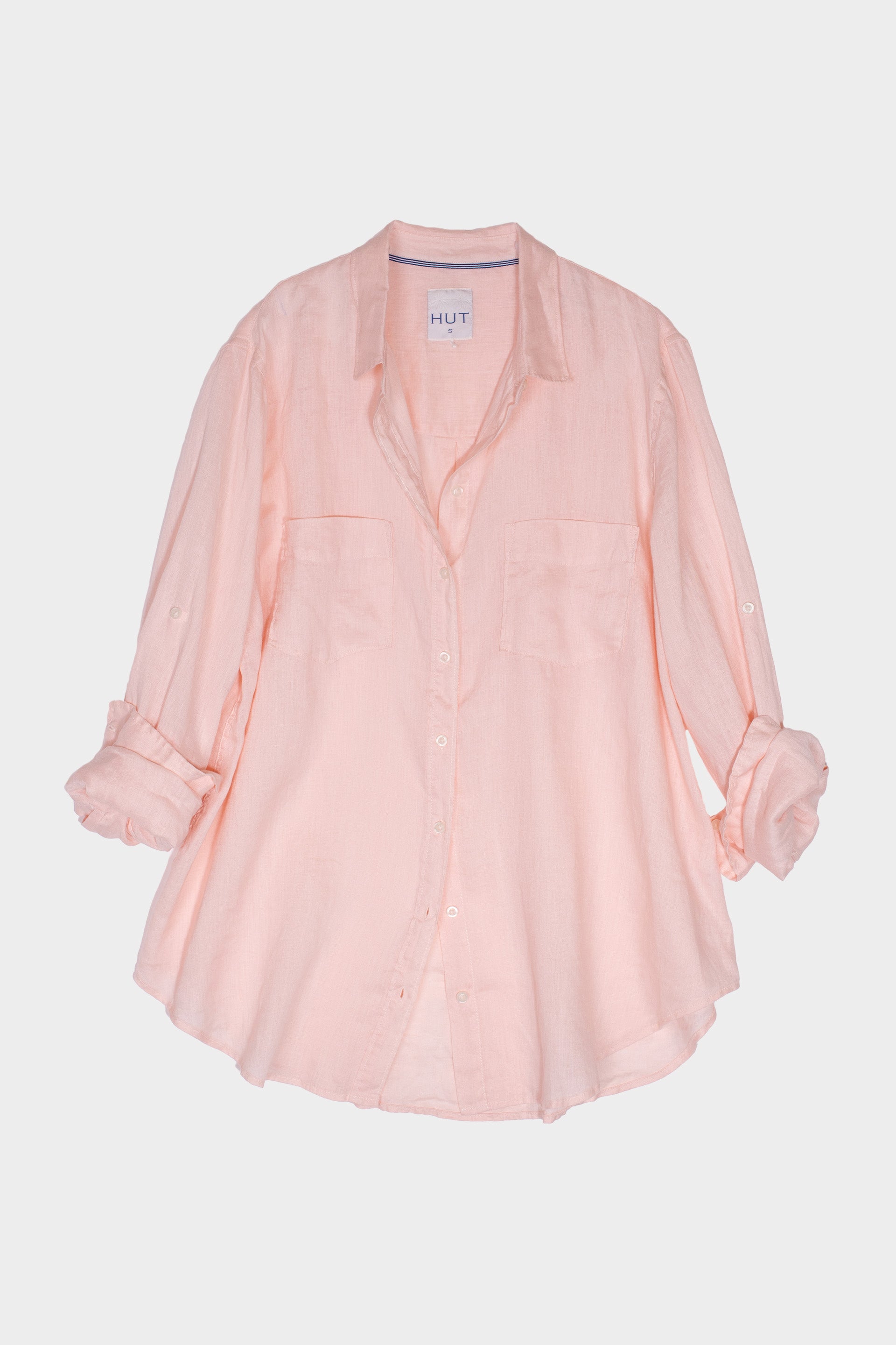 Marshmallow Pink Boyfriend Linen Shirt