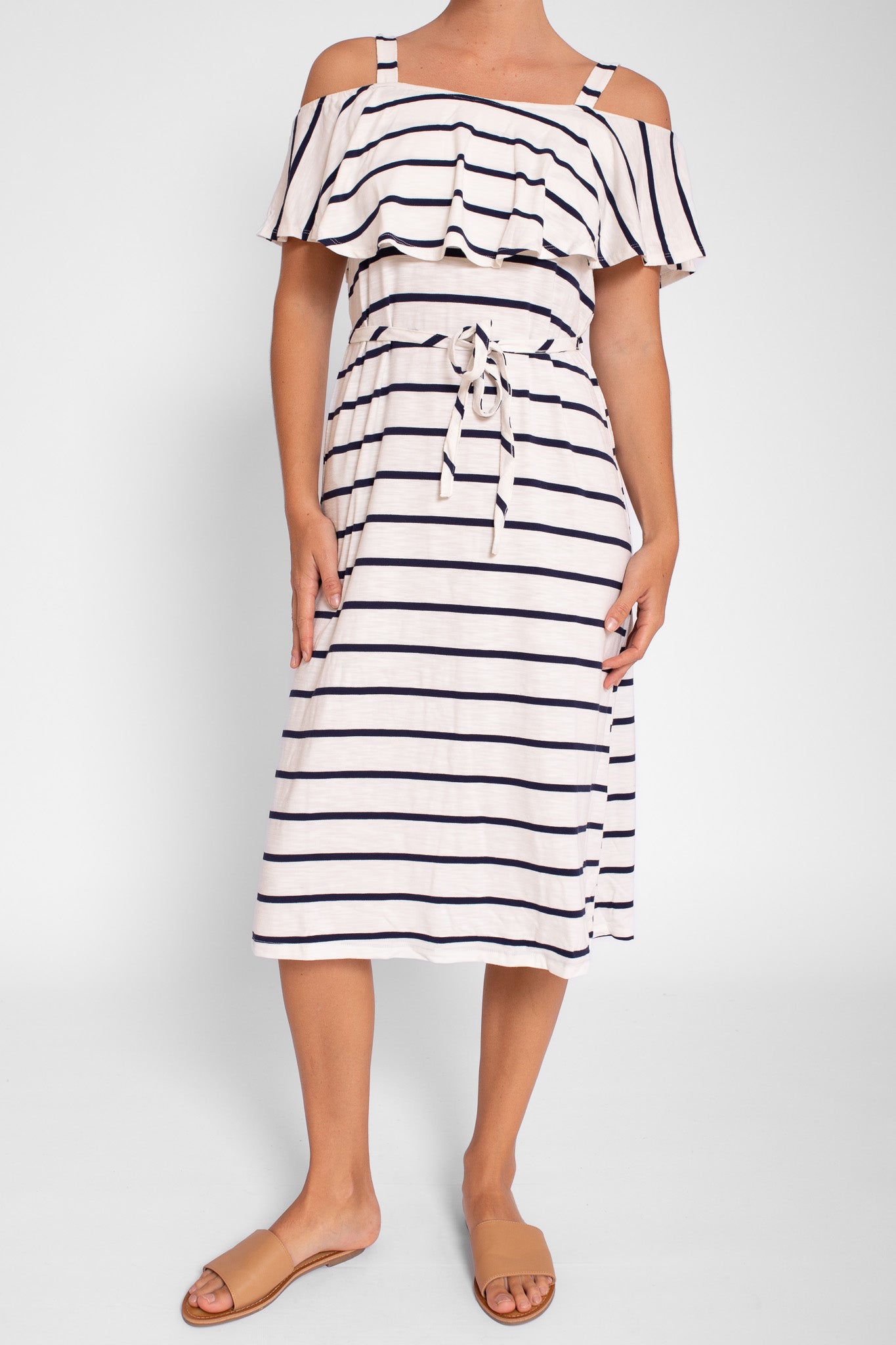 Navy and White Multi Wear Midi Dress