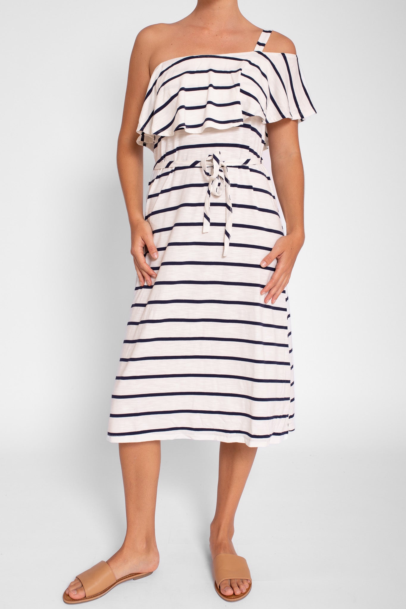 Navy and White Multi Wear Midi Dress