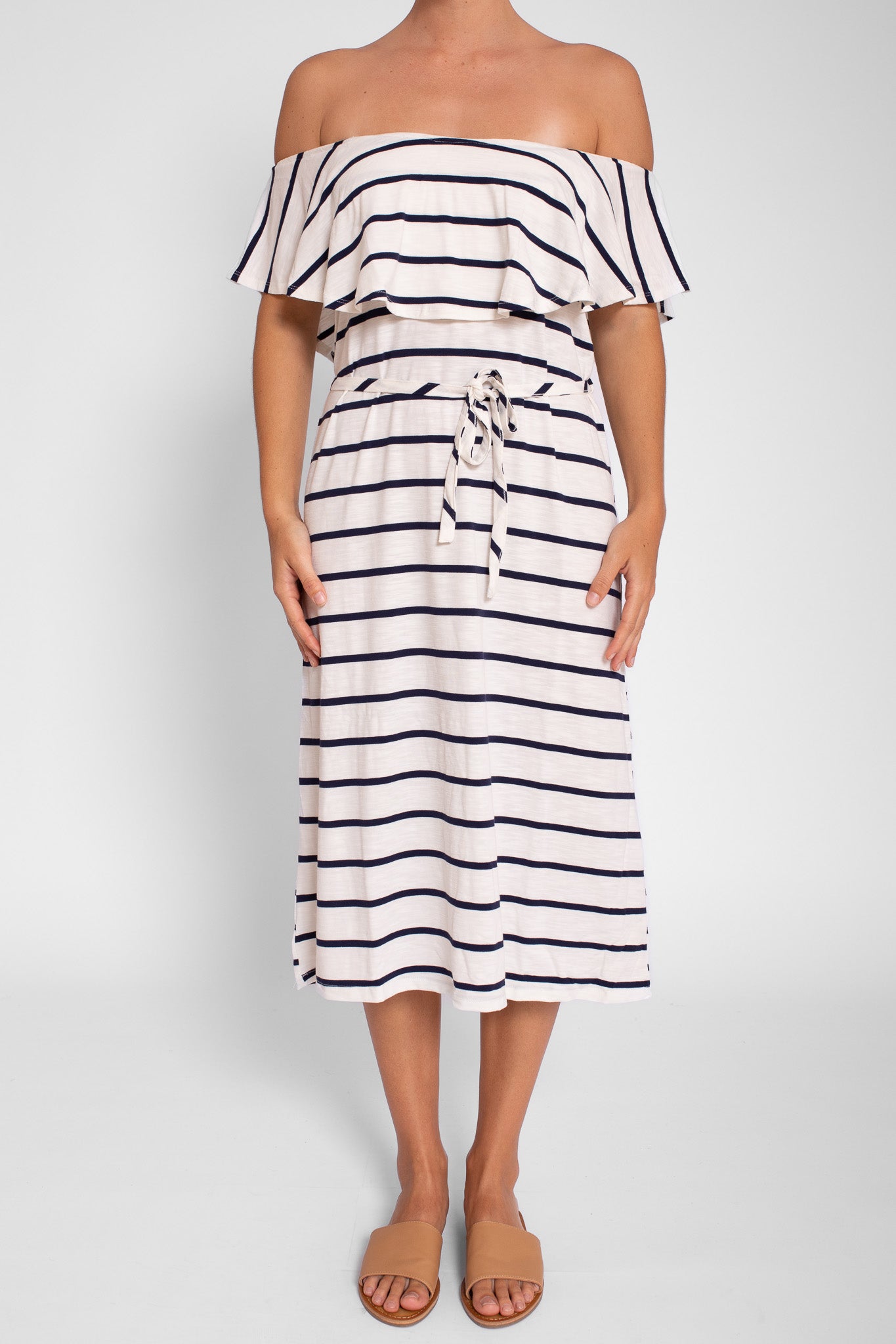 Navy and White Multi Wear Midi Dress