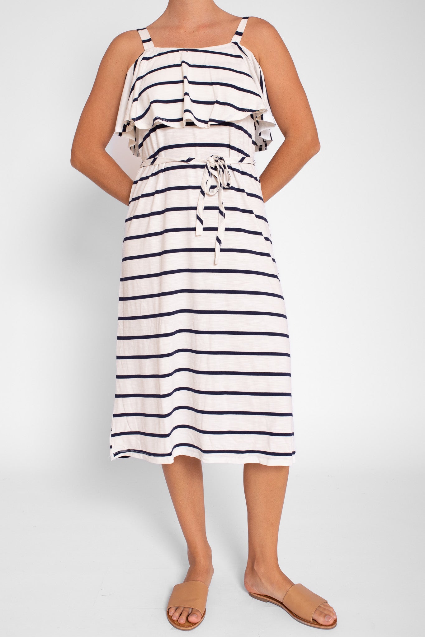 Navy and White Multi Wear Midi Dress