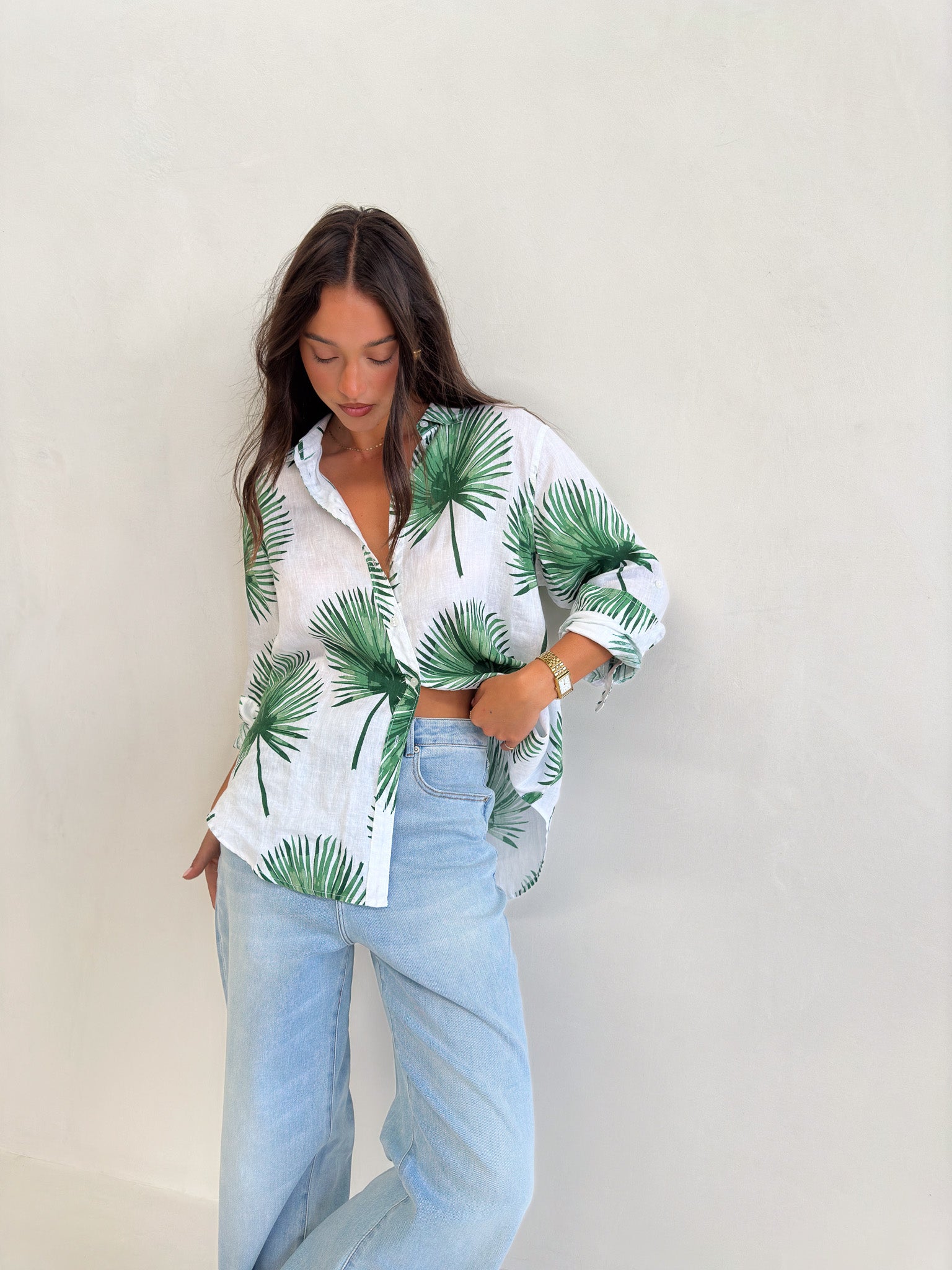 Tulum Days Boyfriend Linen Shirt