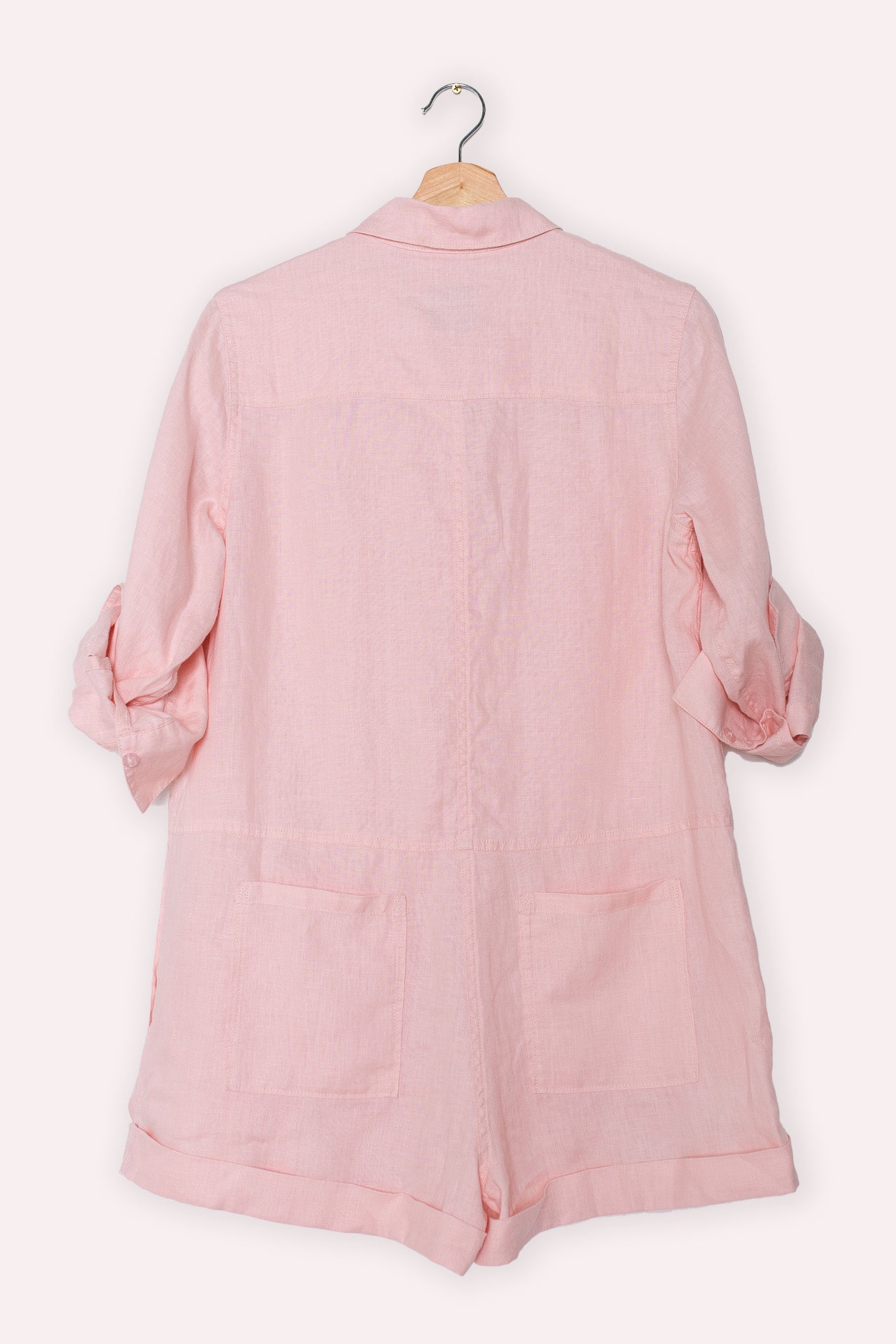 Cloud Pink Linen Romper