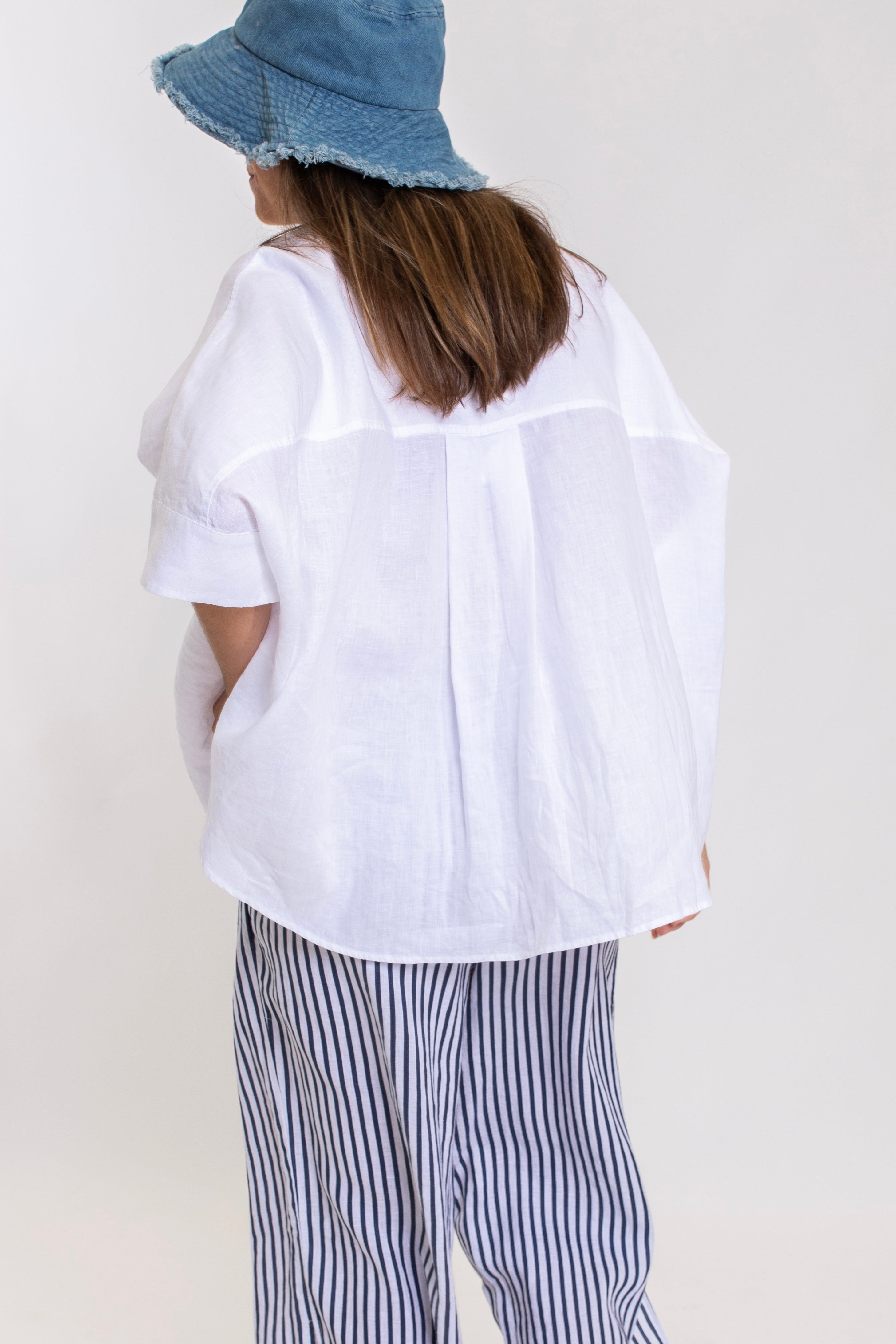 White Boxy Linen Shirt