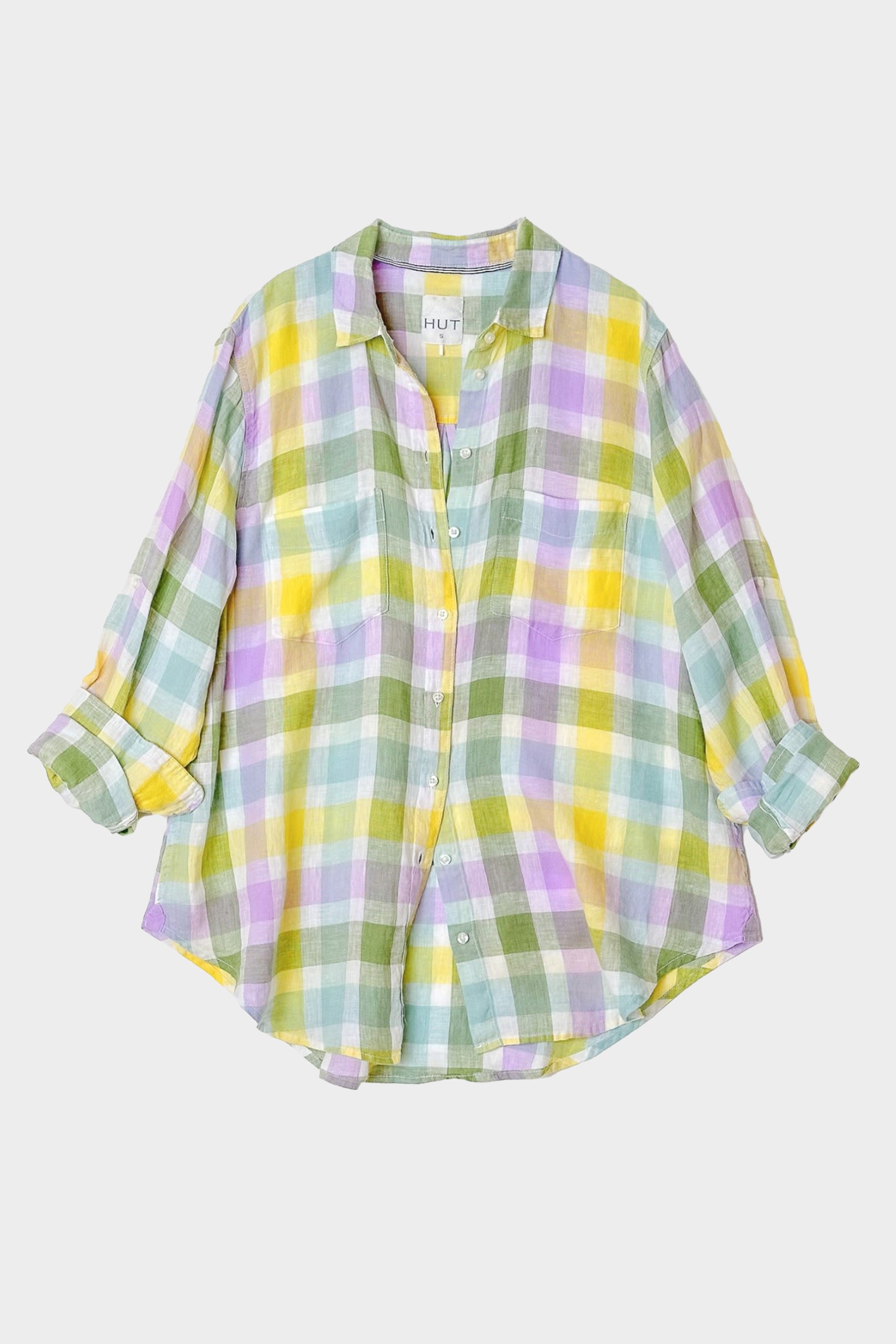 Summer Days Plaid Boyfriend Linen Shirt