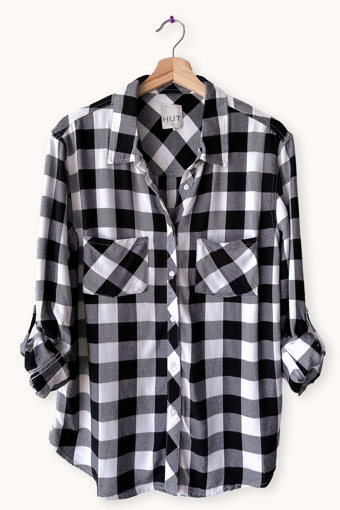 Black Gingham Cosy Plaid
