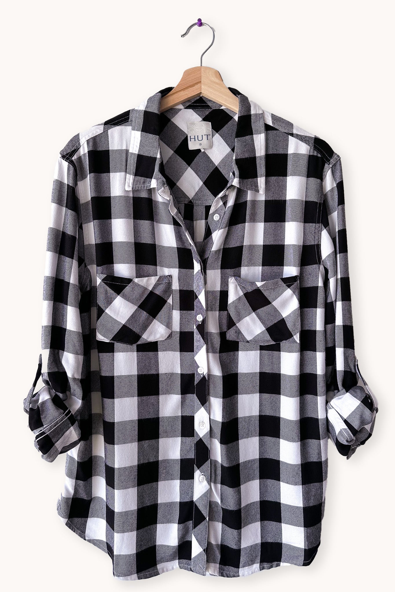 Black Gingham Cosy Plaid