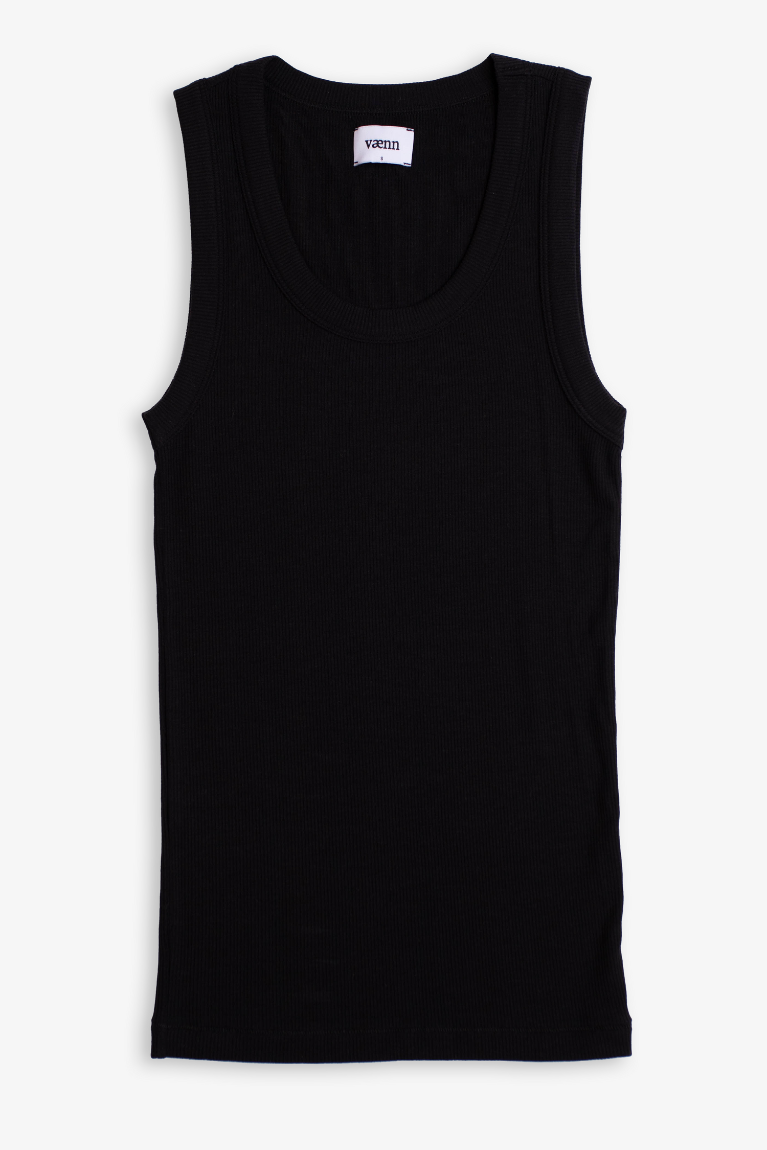 VÆNN Rib Scoop Neck Tank Black