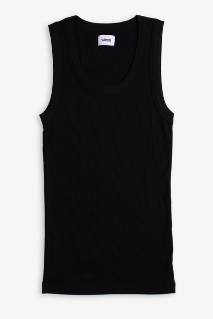 VÆNN Rib Scoop Neck Tank Black