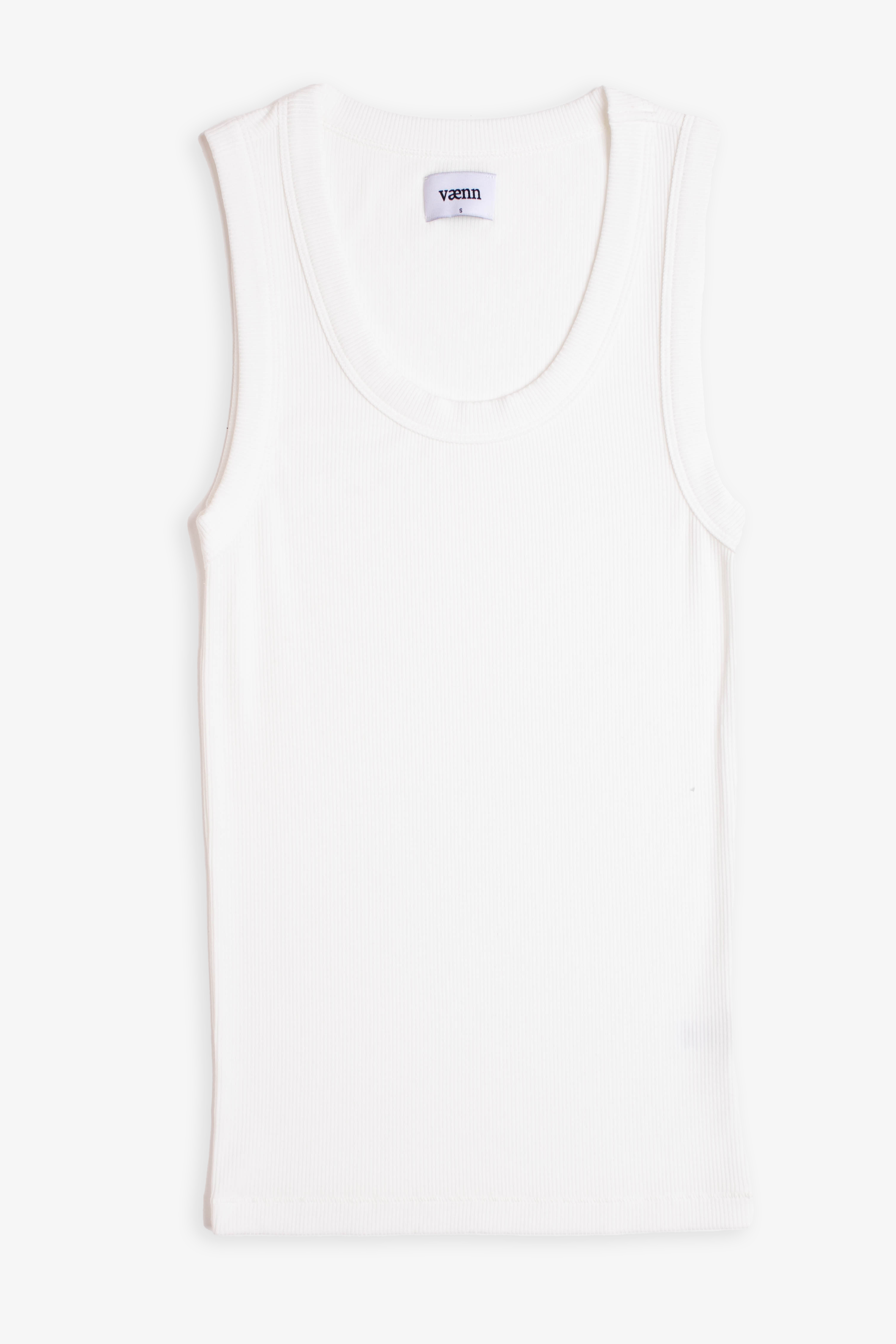 VÆNN Rib Scoop Neck Tank White