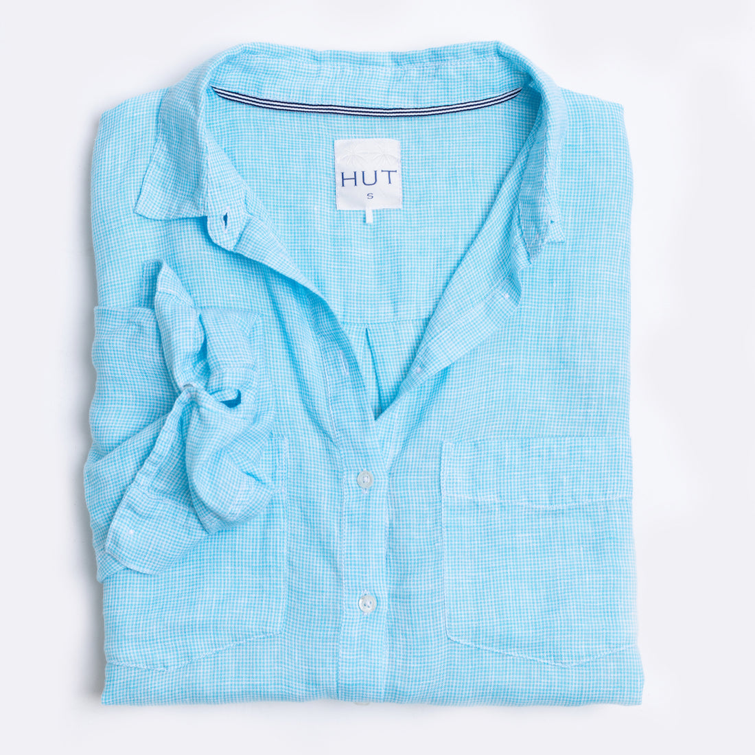 Baby Houndstooth Boyfriend Linen Shirt