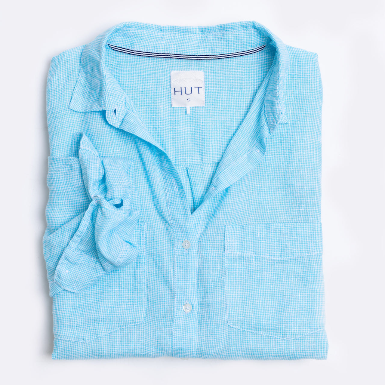 Baby Houndstooth Boyfriend Linen Shirt