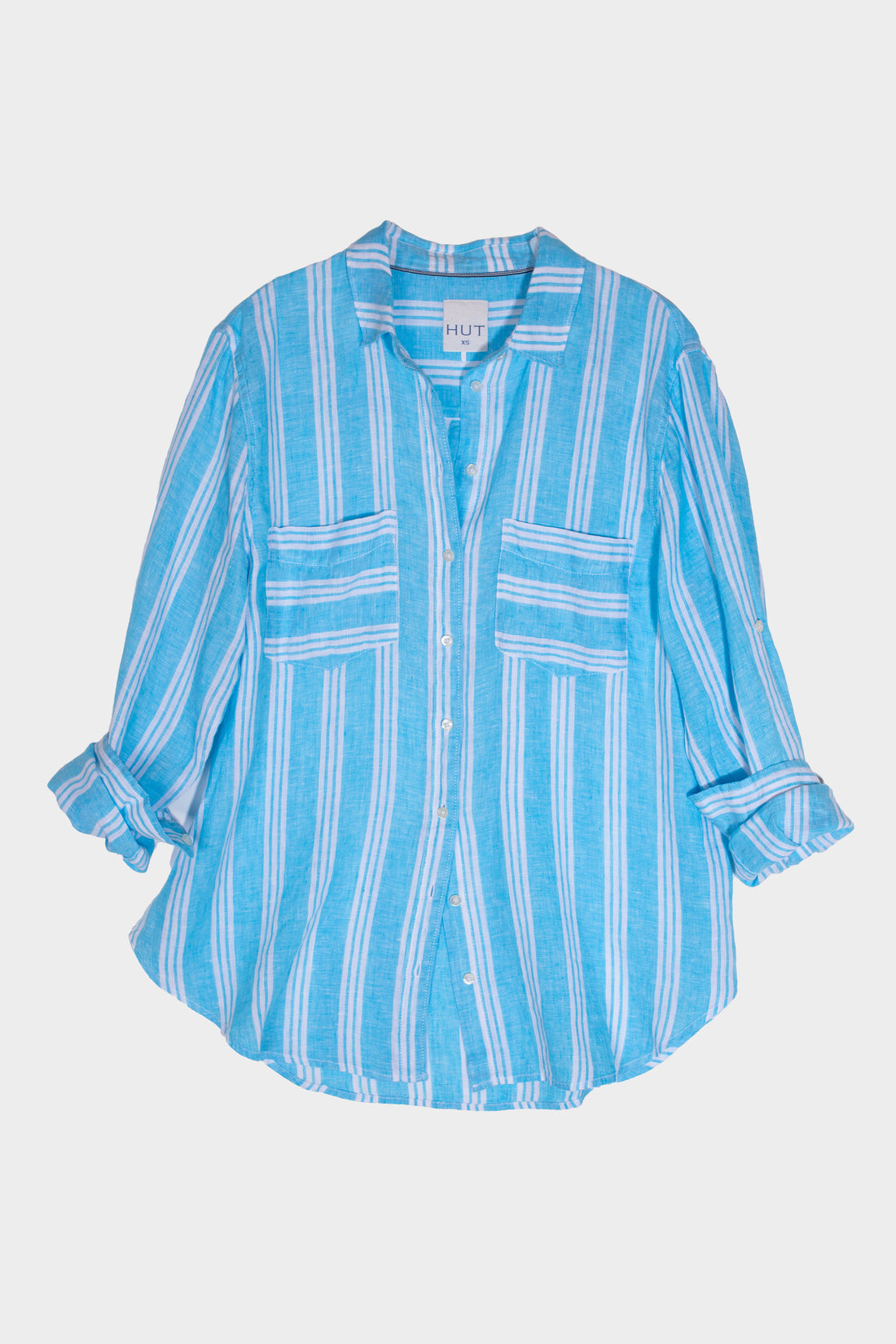 Bluebell Stripe Boyfriend Linen Shirt