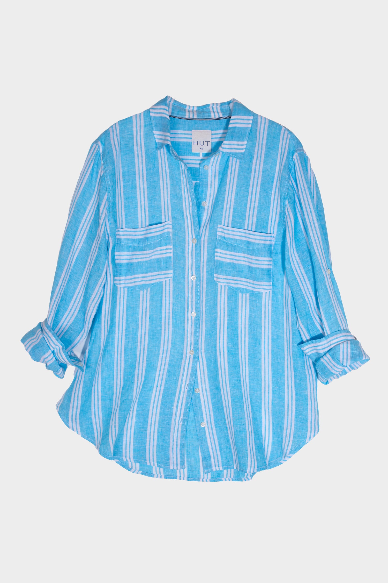 Bluebell Stripe Boyfriend Linen Shirt