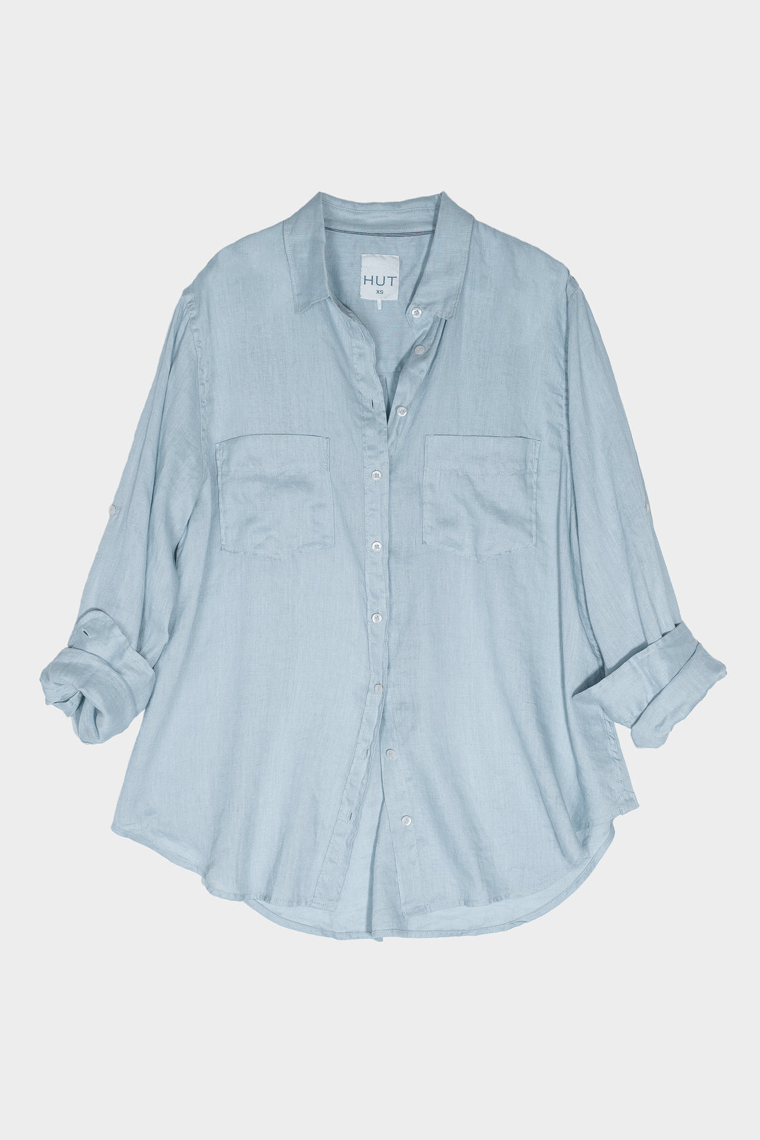 Breeze Blue Boyfriend Linen Shirt