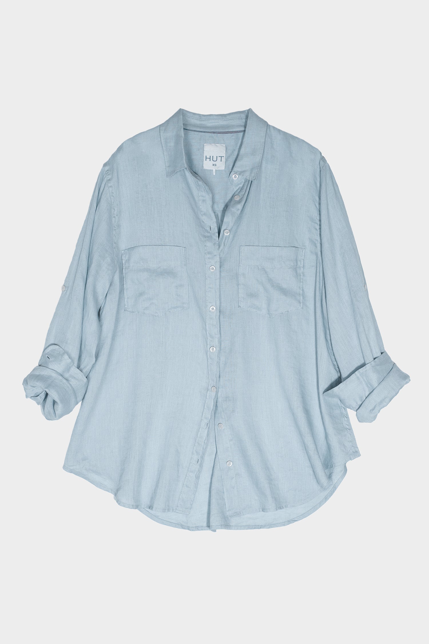 Breeze Blue Boyfriend Linen Shirt