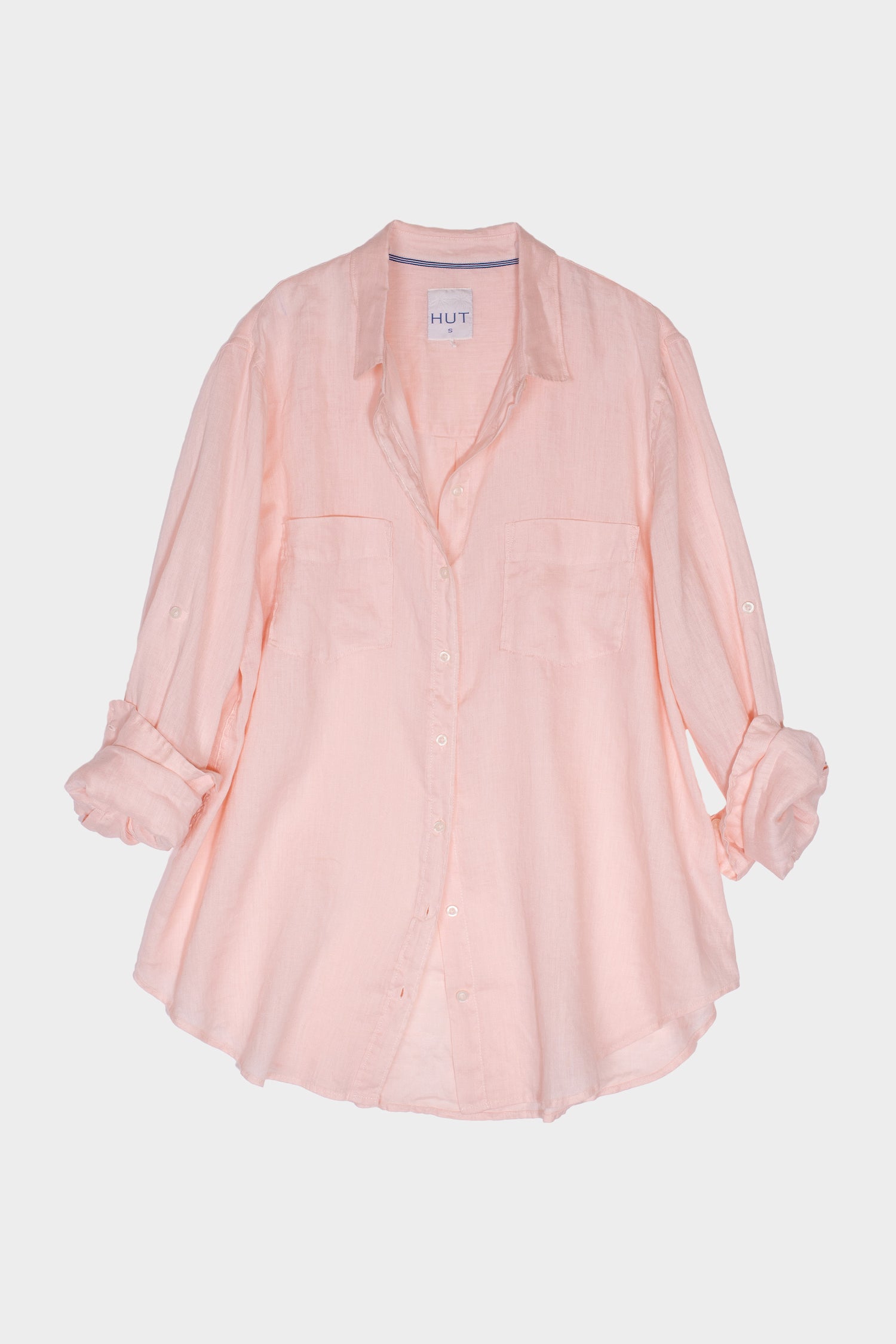 Marshmallow Pink Boyfriend Linen Shirt