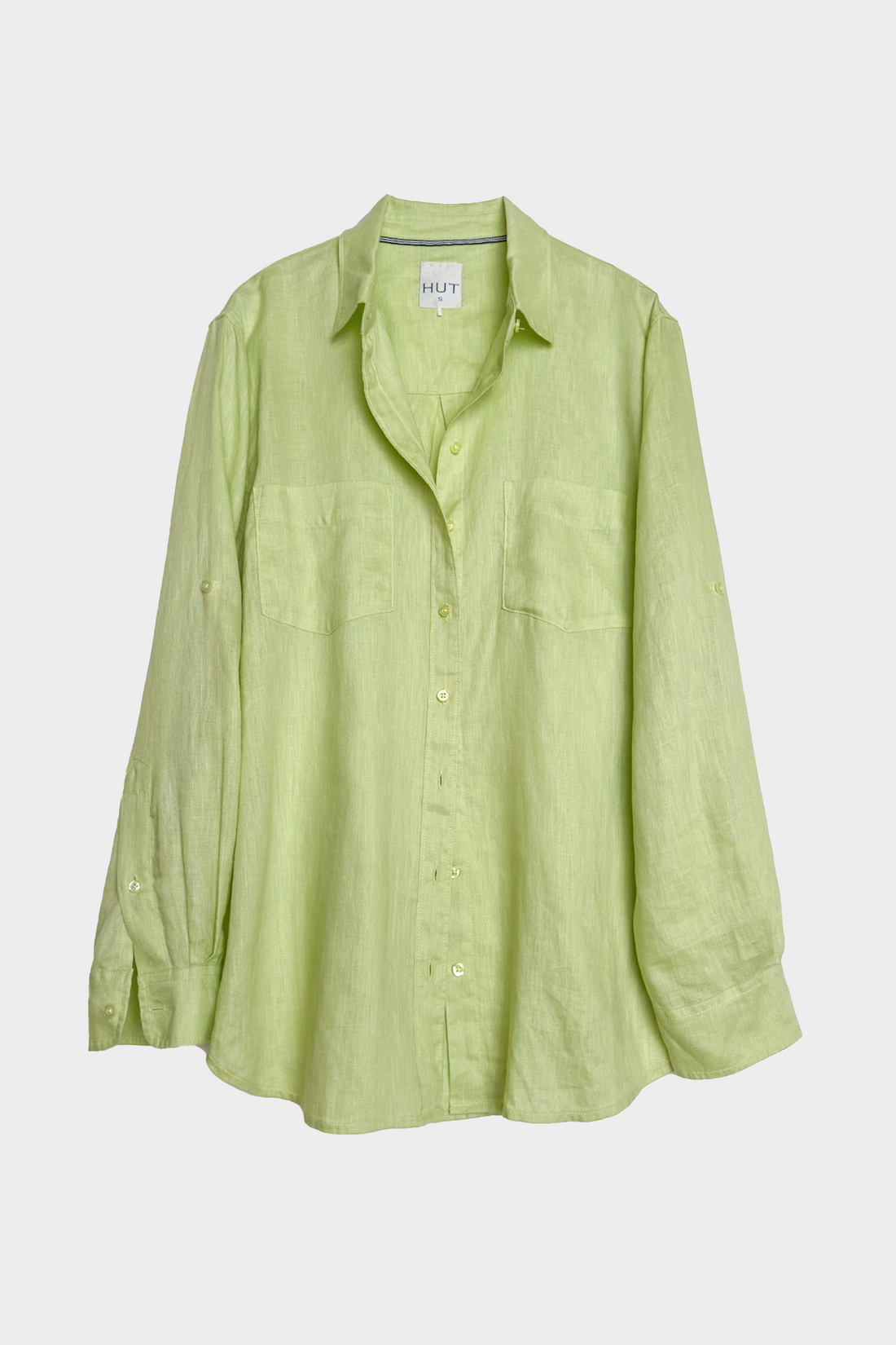 Shadow Lime Boyfriend Linen Shirt