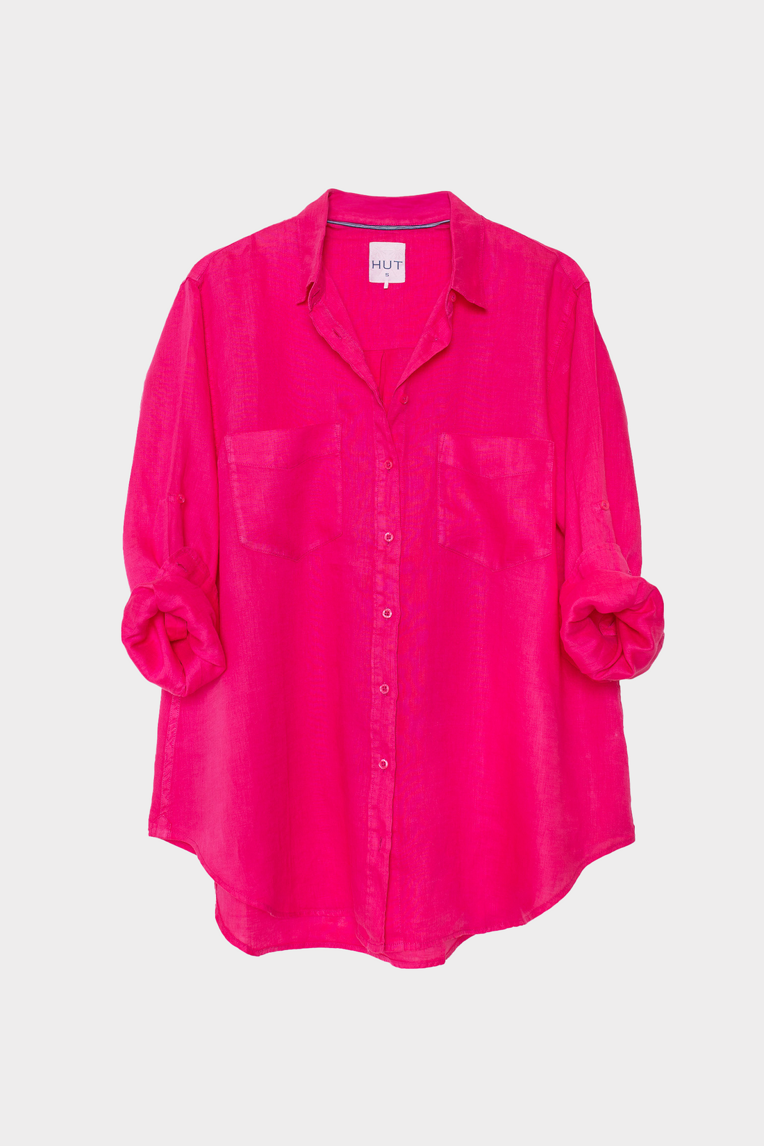 Fruity Pink Boyfriend Linen Shirt