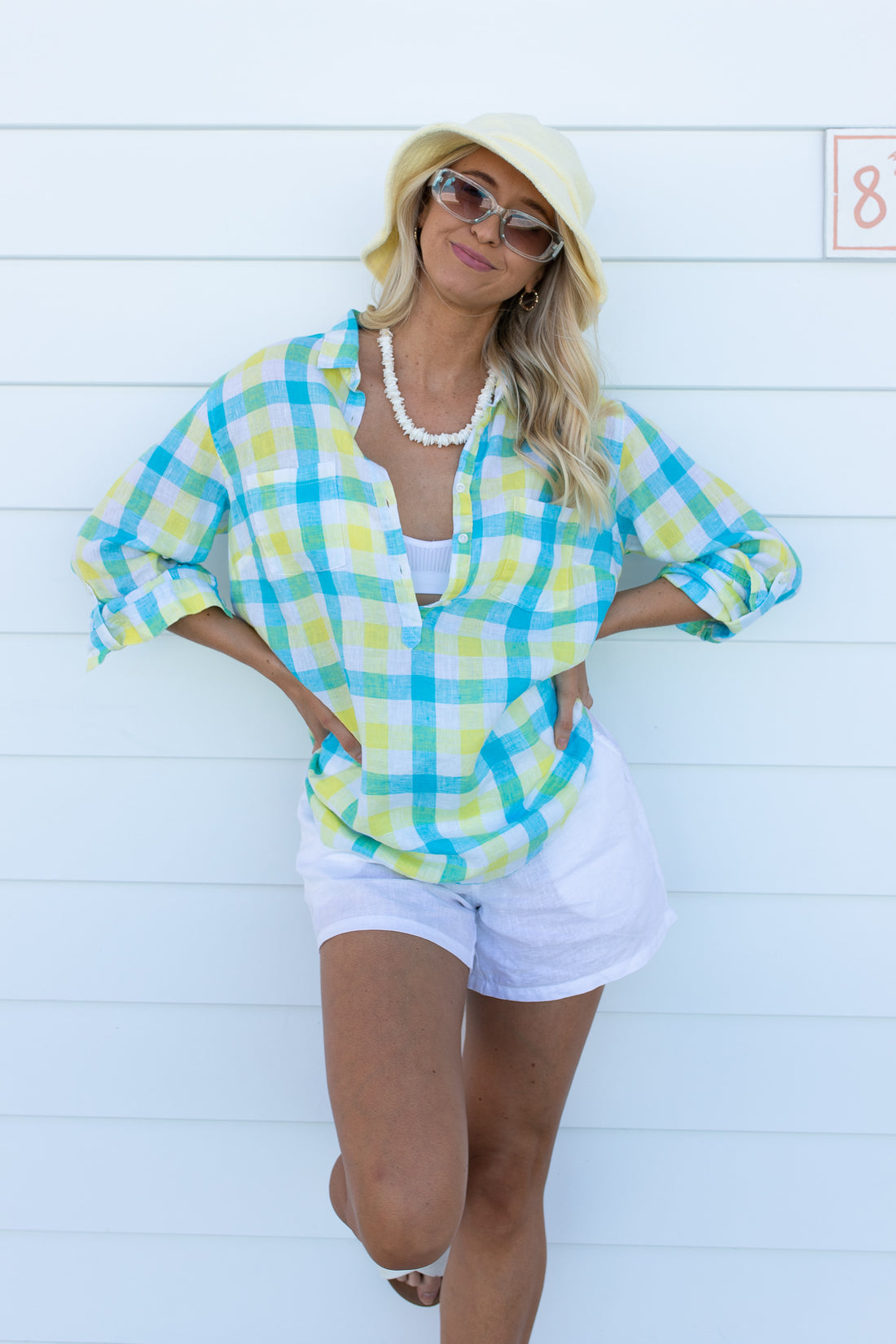 Sunshine Check Oversized Popover Shirt