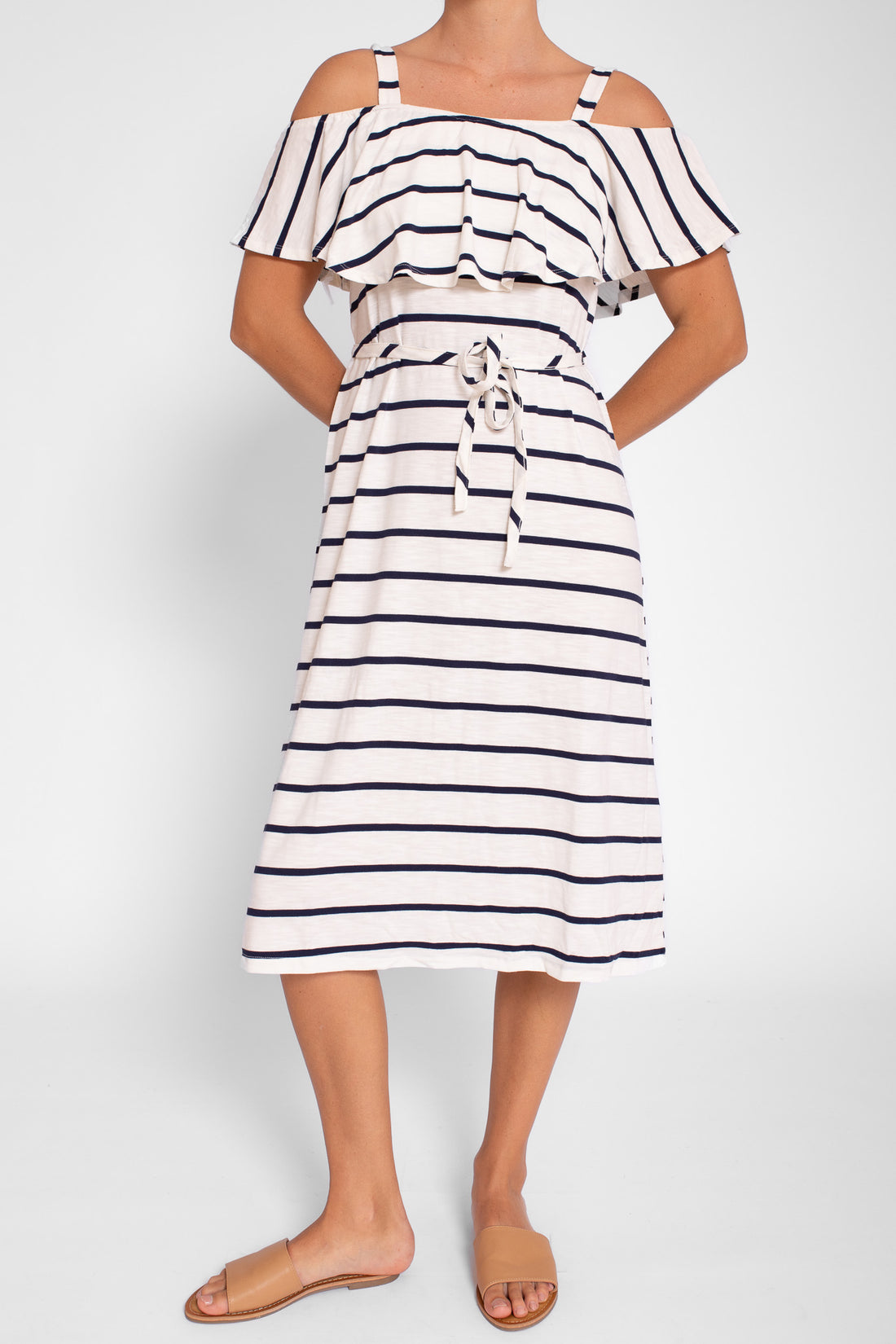 Navy and White Multi Wear Midi Dress
