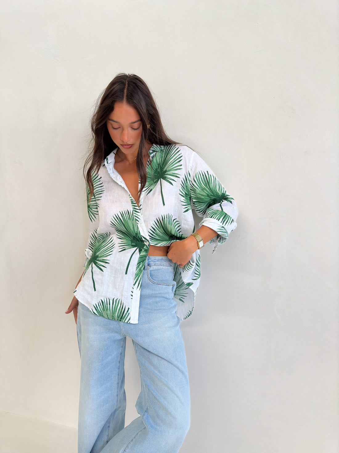 Tulum Days Boyfriend Linen Shirt