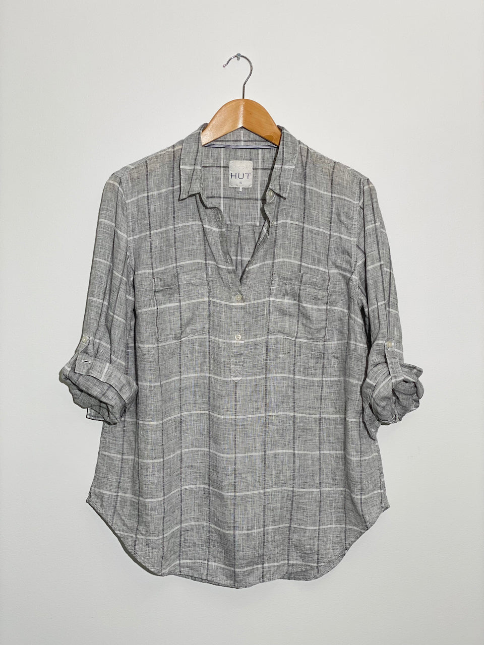 Black Dot Check Julia Popover Shirt