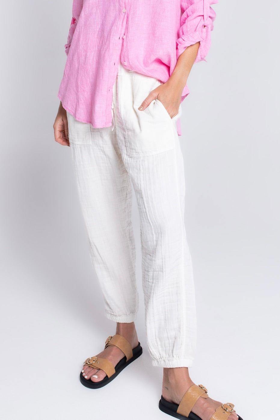 White Double Gauze Pant