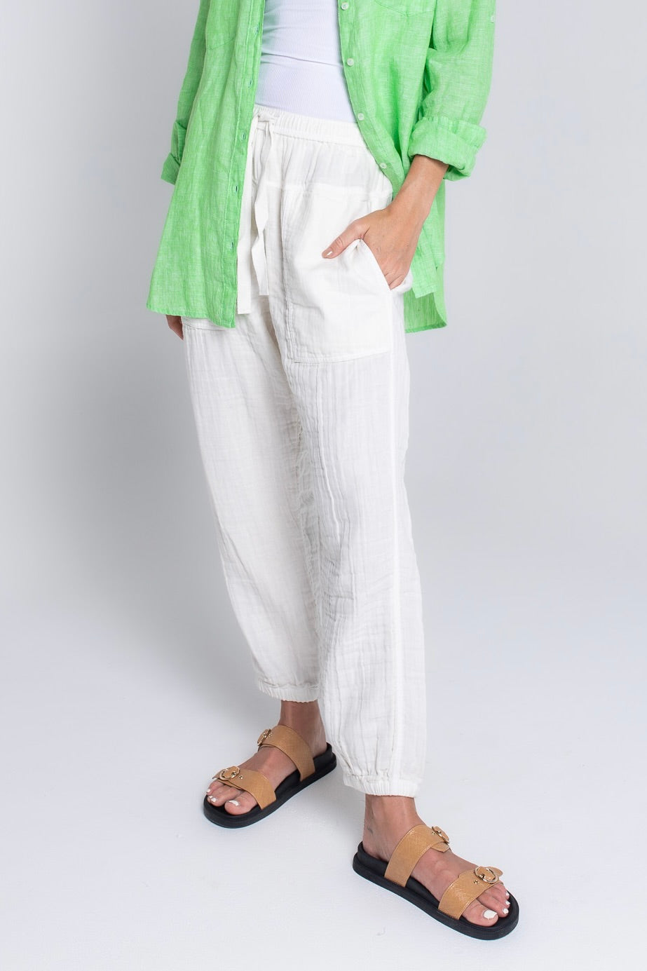 White Double Gauze Pant