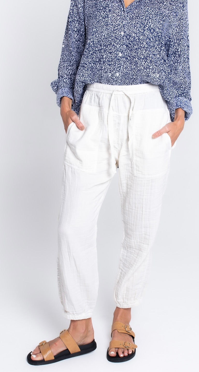 White Double Gauze Pant