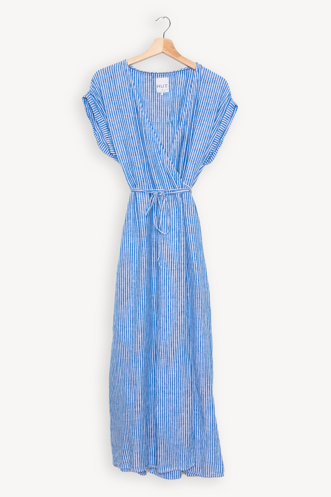 Blue Chambray Stripe Felicity Wrap Dress