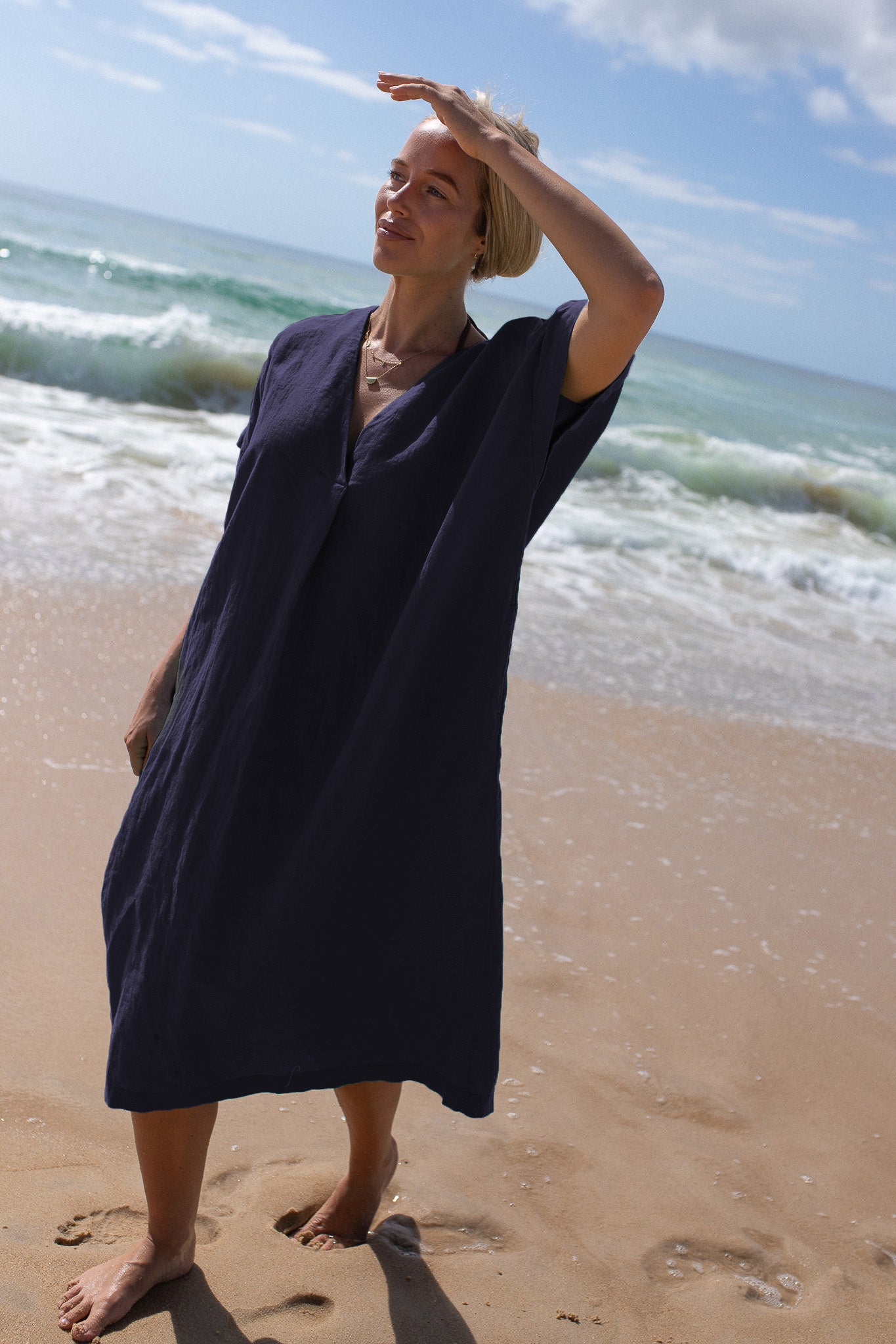 Navy Kaftan Dress