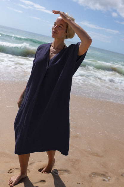 Navy Kaftan Dress