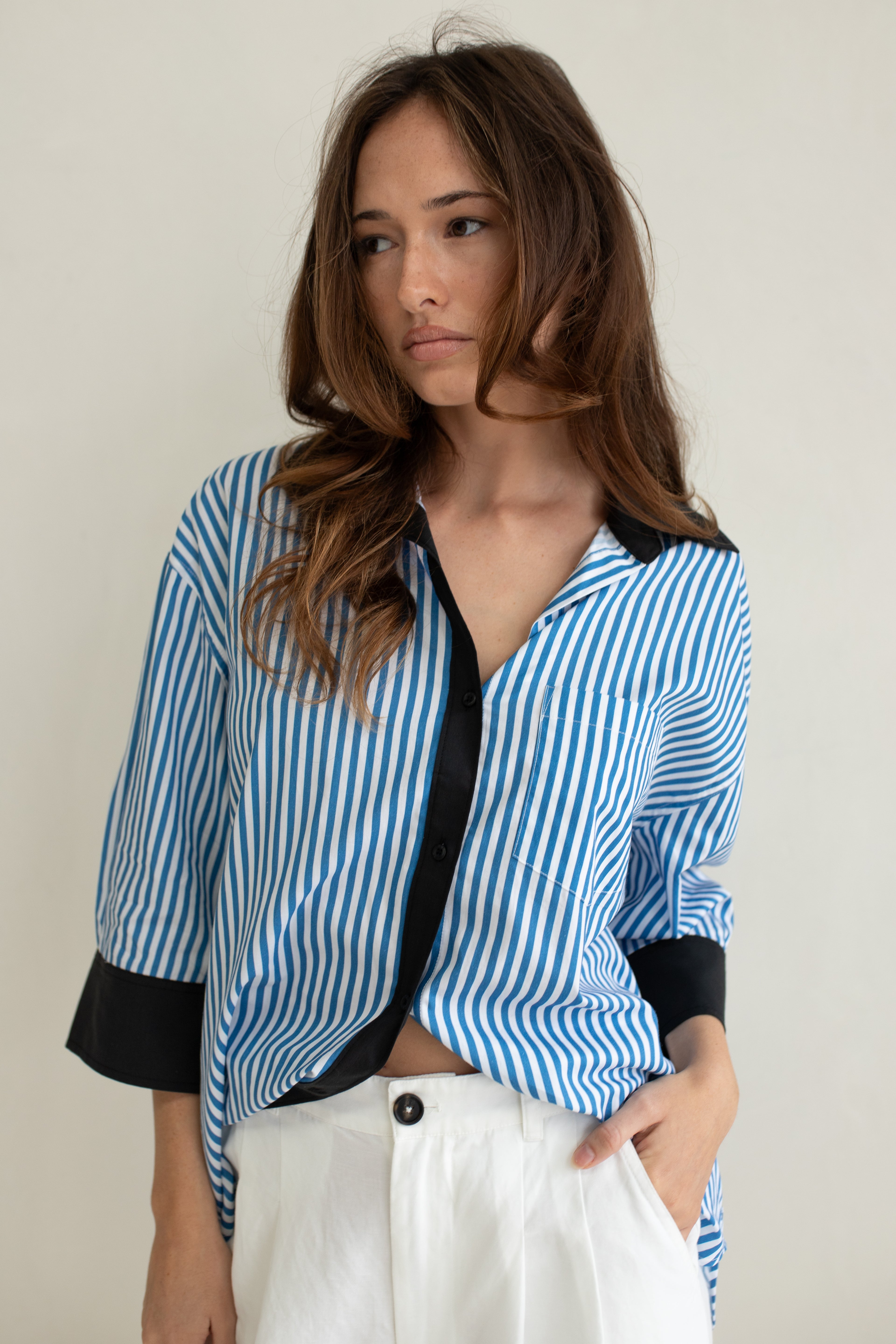 Chelsea Contrast Cotton Poplin Shirt