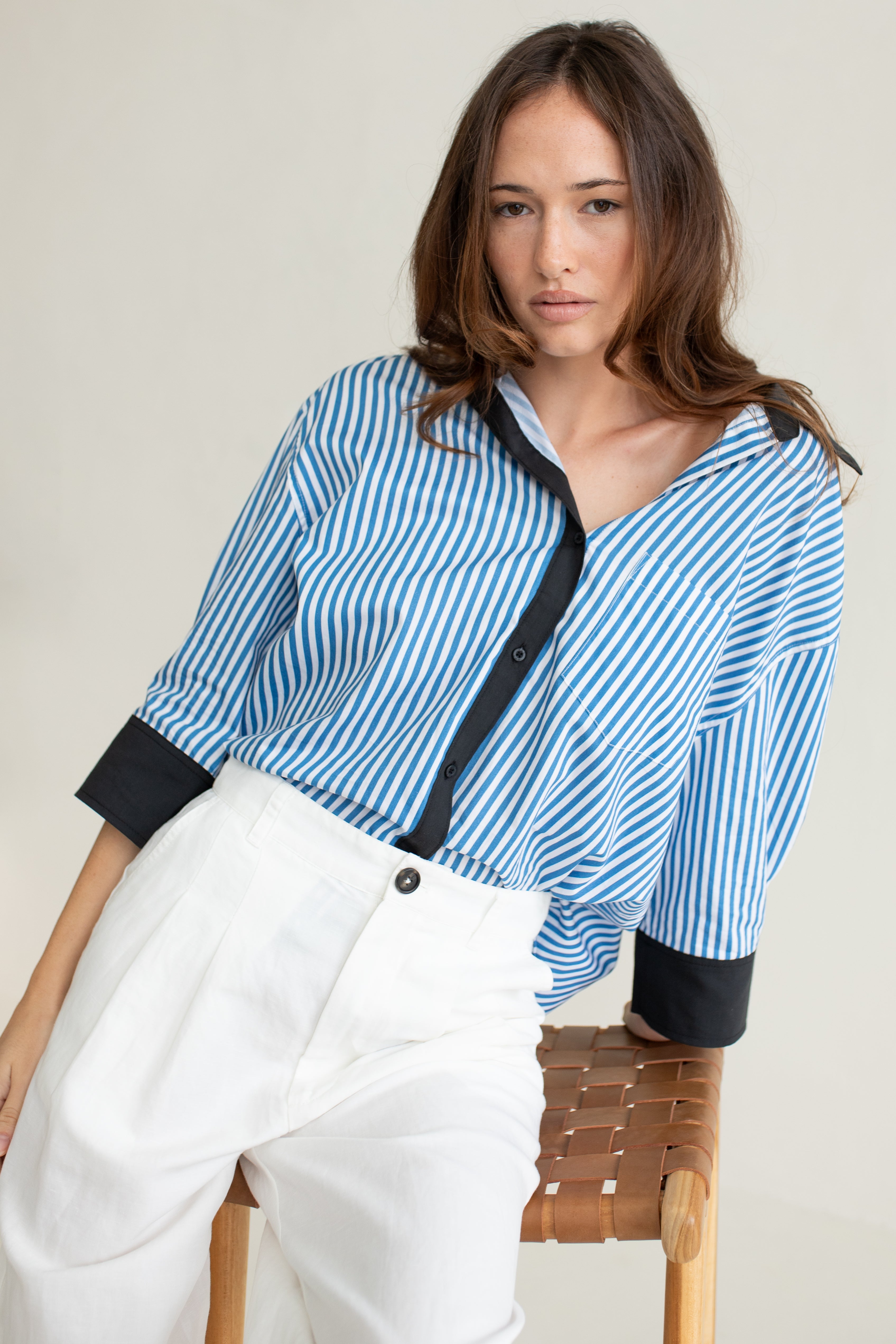 Chelsea Contrast Cotton Poplin Shirt