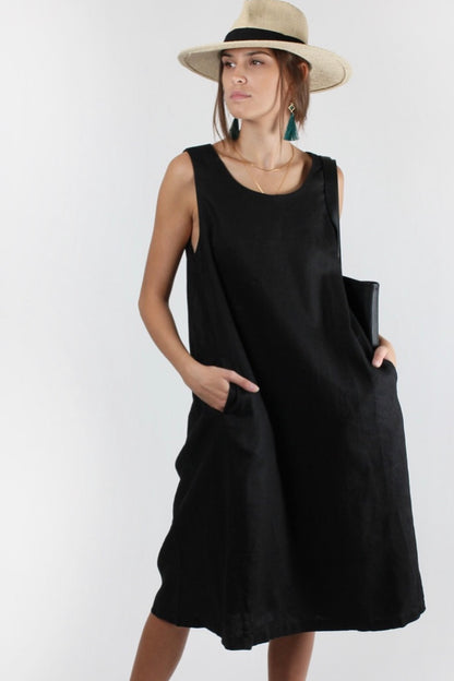 Black Linen Dress