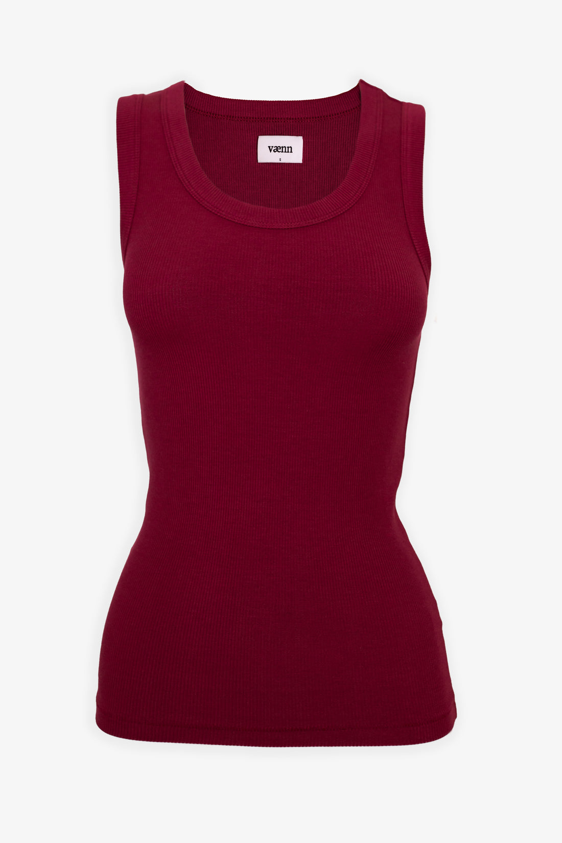 VÆNN Rib Scoop Neck Tank Raisin