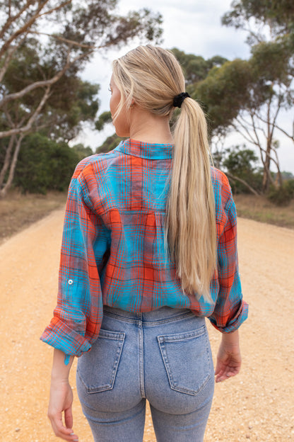 Lumberjack Plaid Boyfriend Linen Shirt