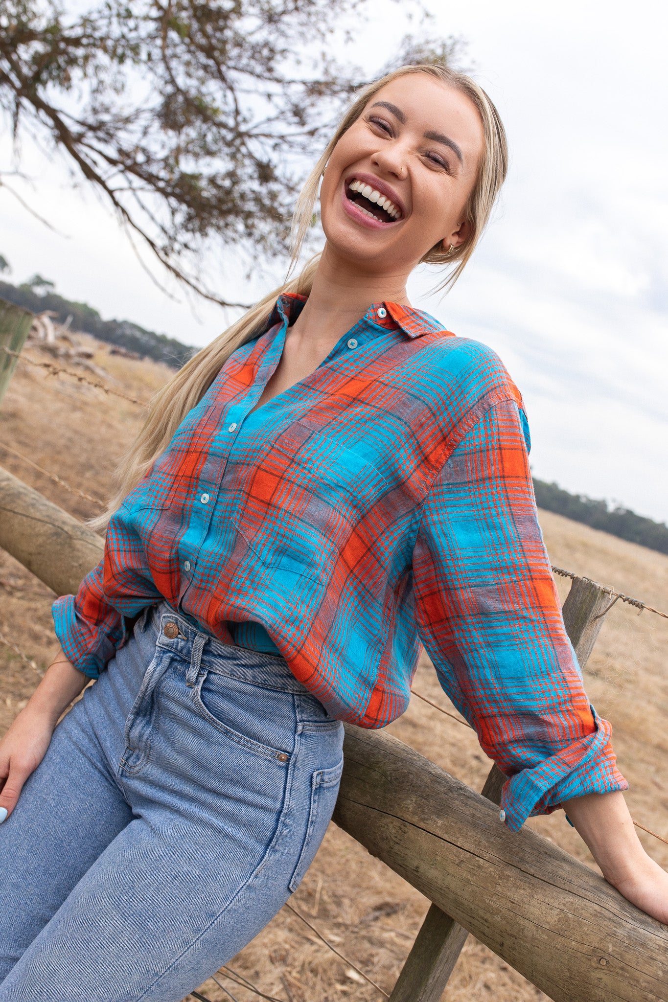 Lumberjack Plaid Boyfriend Linen Shirt