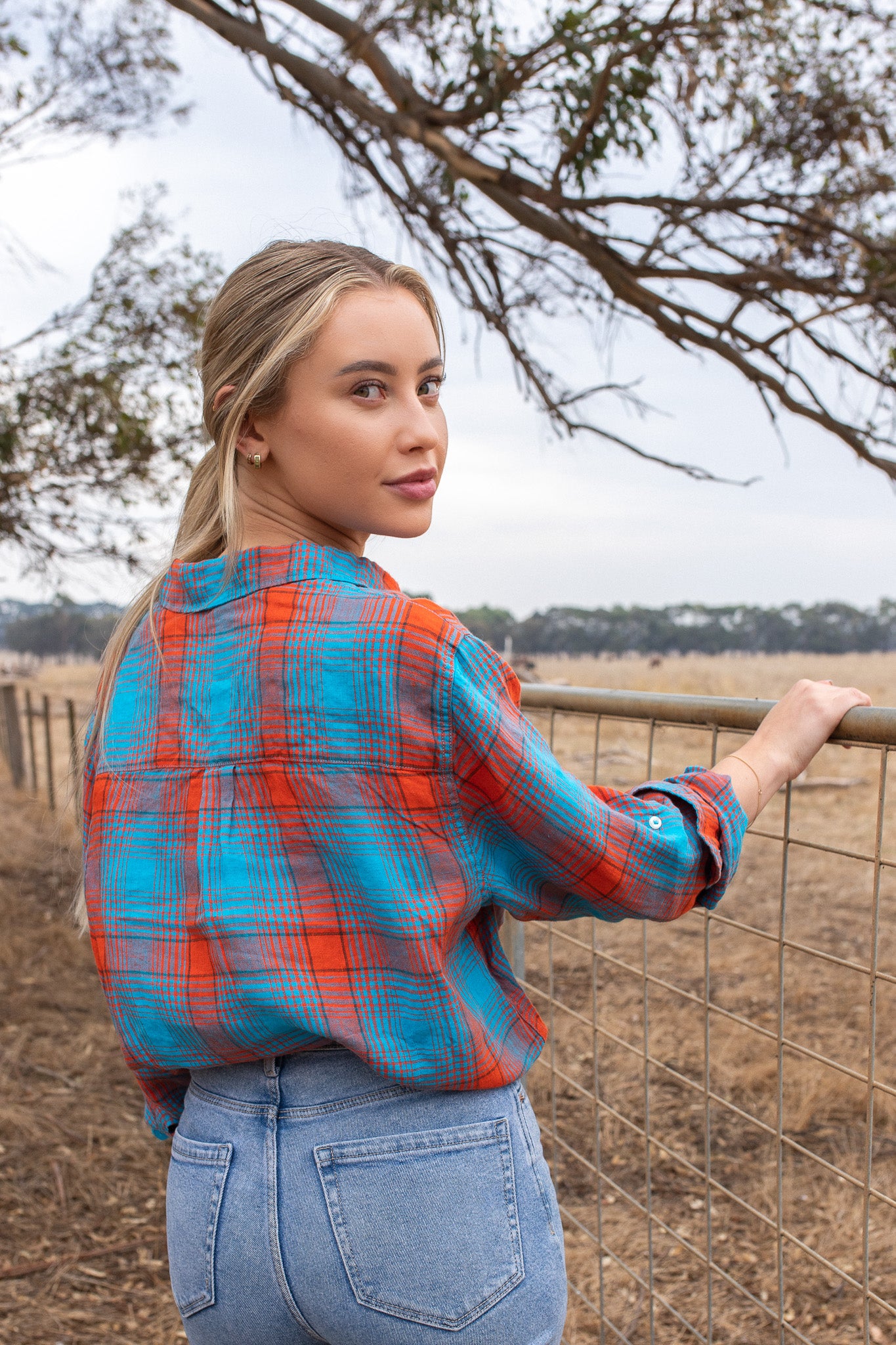 Lumberjack Plaid Boyfriend Linen Shirt