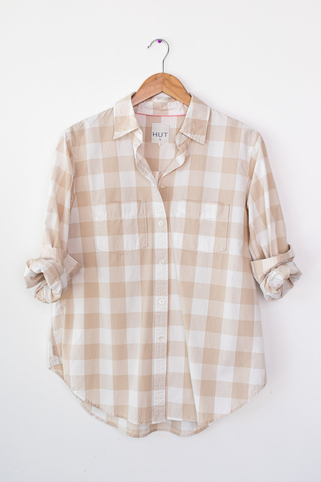 Taupe Gingham Sophia Shirt