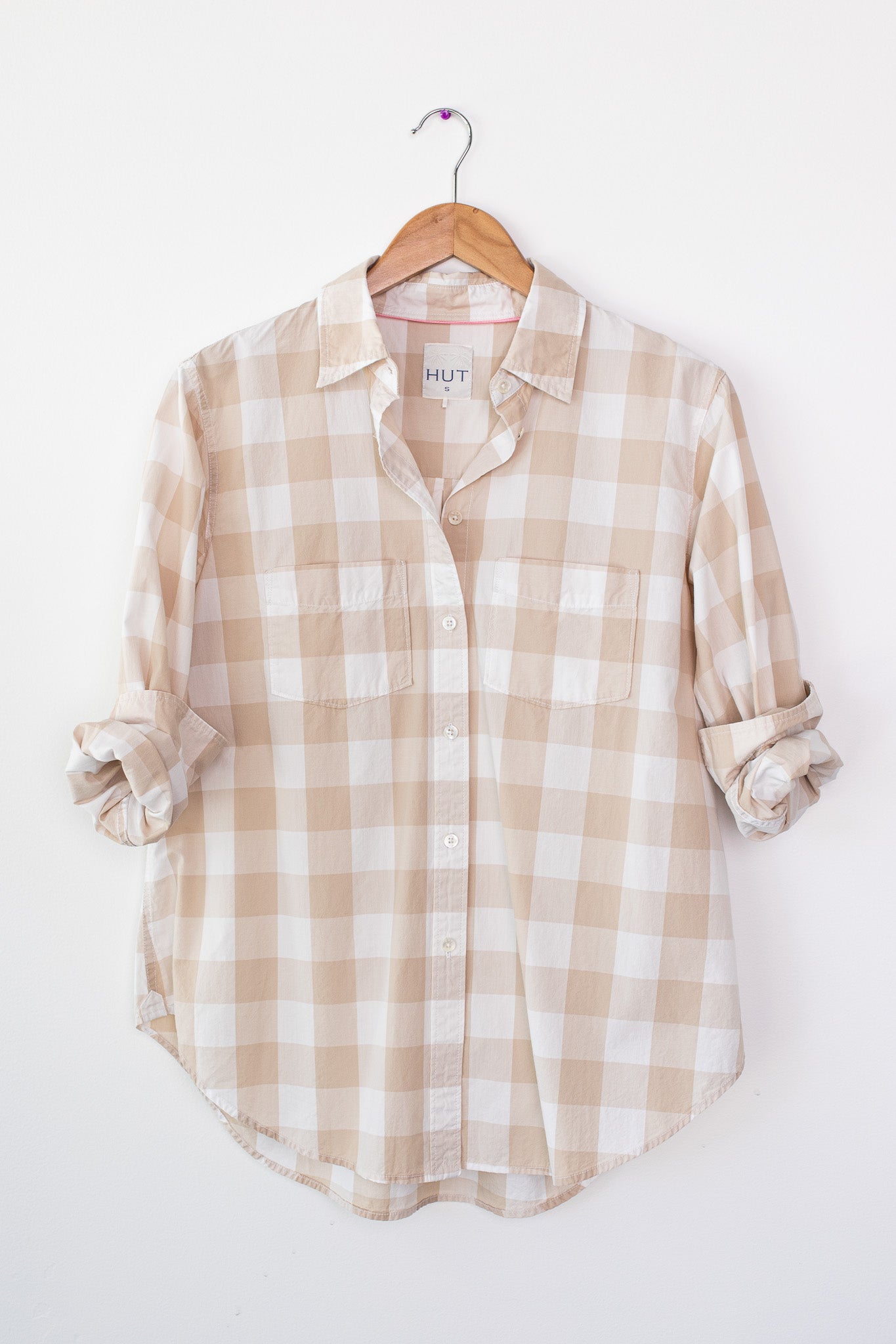 Taupe Gingham Sophia Shirt