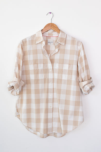 Taupe Gingham Sophia Shirt