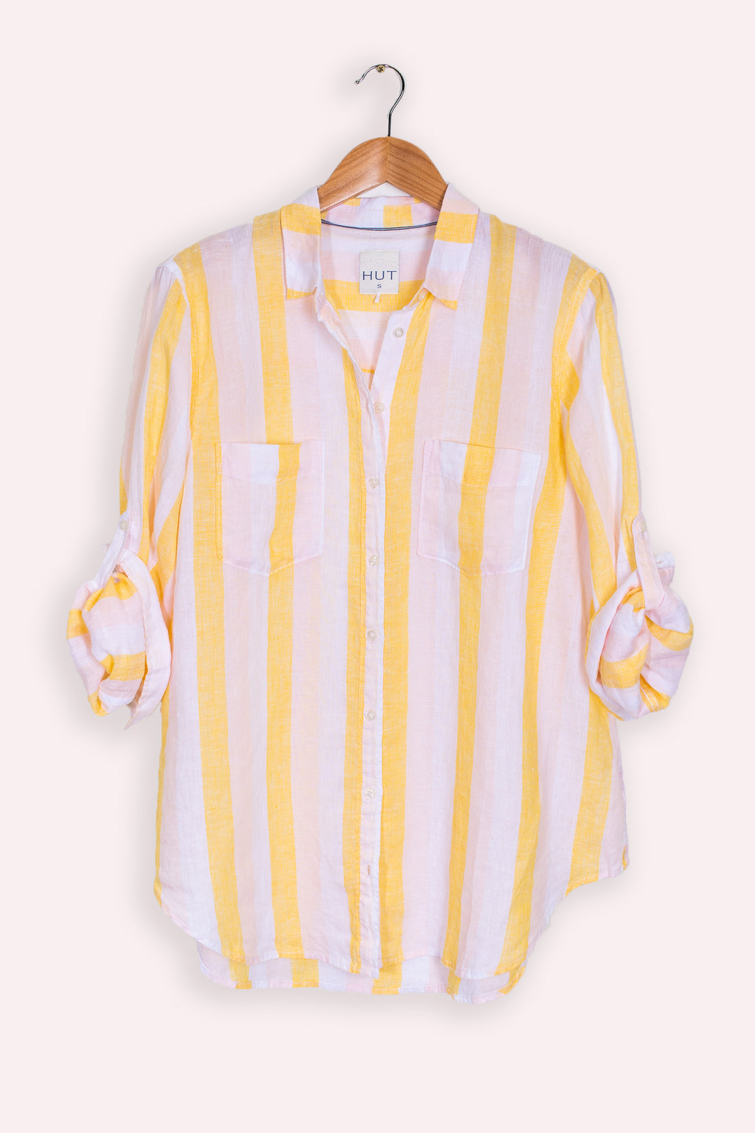 Sunset Stripe Boyfriend Linen Shirt