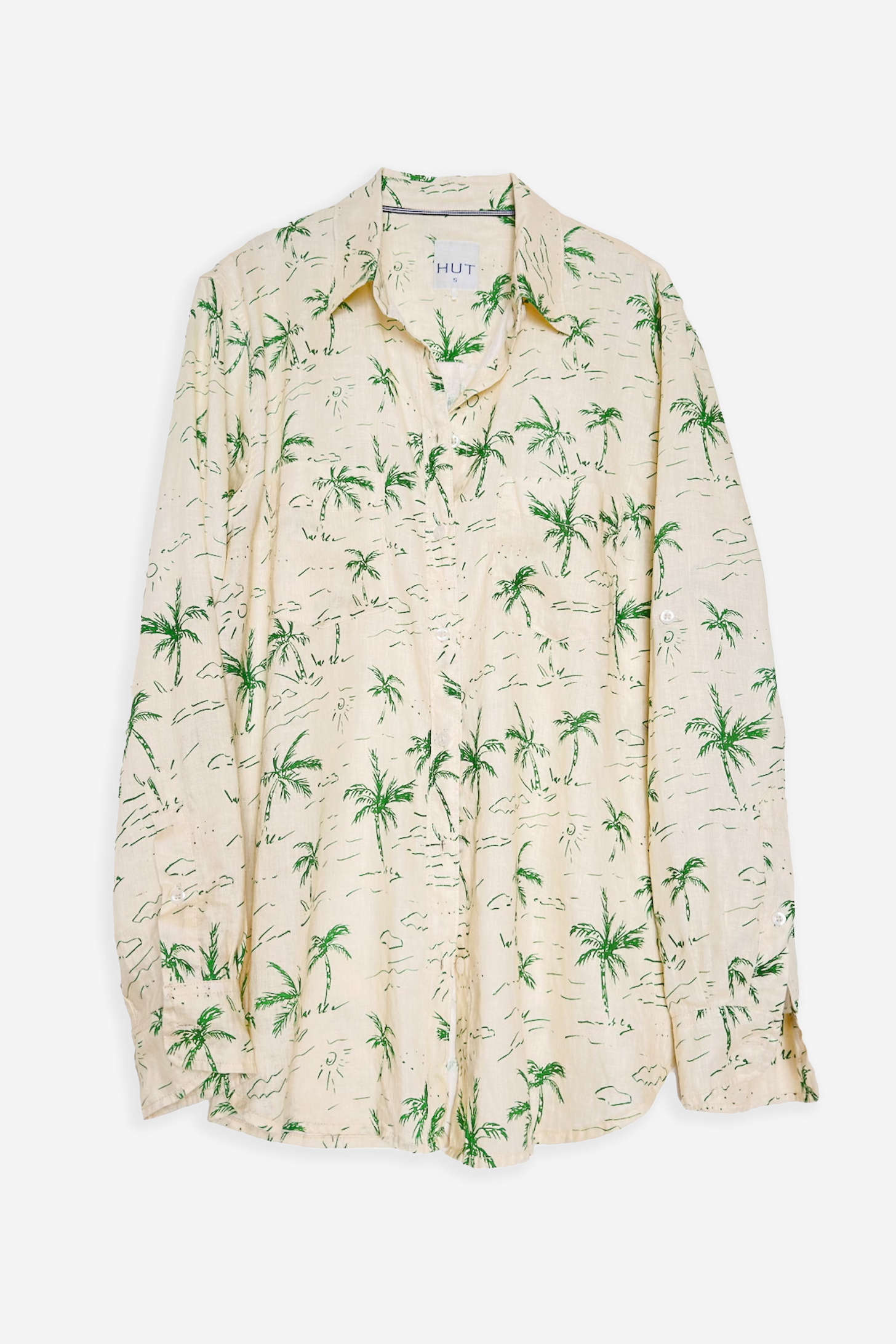 Tropical Vista Boyfriend Linen Shirt