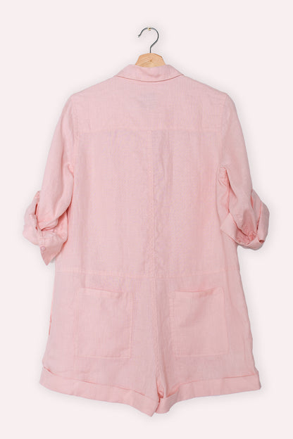 Cloud Pink Linen Romper