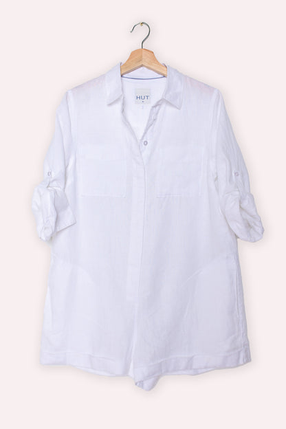 White Linen Romper