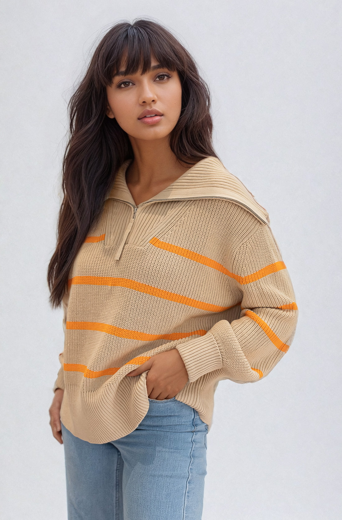 Stone Mango Phoebe 1/2 Zip Knit